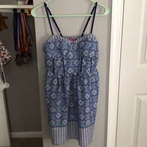 blue patterned summer dress